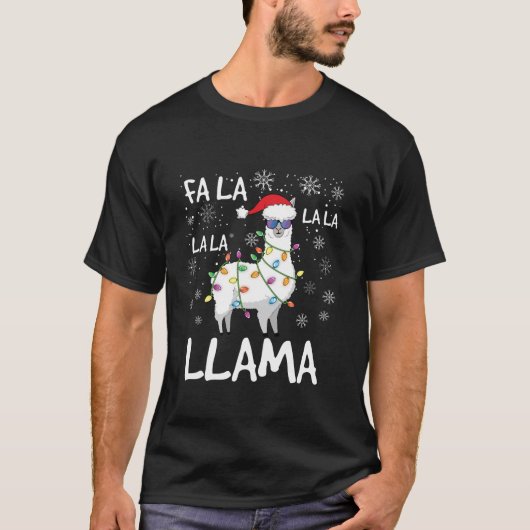 Fa La La Llama Women Men Kids Funny Llama Christma T-shirt (Voorkant)