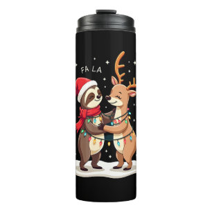 Fa La La Llama Xmas Lichtjes Luiaard Rijdt Llama C Thermosbeker