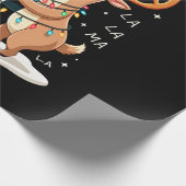 Fa La La Llama Xmas Lights Sloth Riding Llama Chri Cadeaupapier (Hoek)