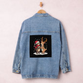 Fa La La Llama Xmas Lights Sloth Riding Llama Chri Denim Jacket (Hangar)