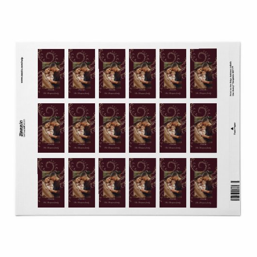 Fa La La Magicale Kerstlied Foto Bordeauxrood Etiket (Full Sheet)