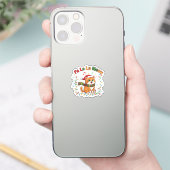 Fa La La Meow Grappige Kerst Zingende Kat Sticker (Telefoon)