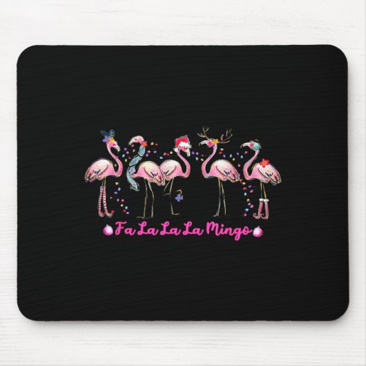 Fa La La Mingo Flamingo Christmas Tree Lights Troc Muismat (Voorkant)