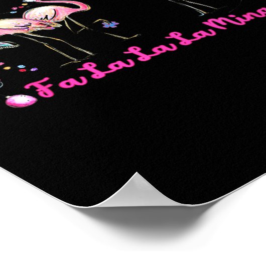 Fa La La Mingo Flamingo Christmas Tree Lights Troc Poster (Hoek)