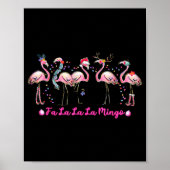 Fa La La Mingo Flamingo Christmas Tree Lights Troc Poster (Voorkant)
