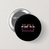 Fa La La Mingo Flamingo Christmas Tree Lights Troc Ronde Button 5,7 Cm (Voorkant /achterkant)