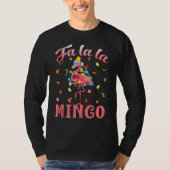 Fa La La Mingo Flamingo Christmas Tree Lights Trop T-shirt (Voorkant)
