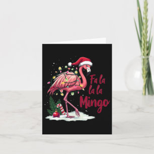 Fa La La Mingo Flamingo Kerstlicht Sneeuw Me Kaart