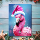 Fa La La Mingo Roze Flamingo Beach Kerstmis Kaart