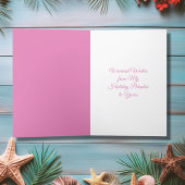 Fa La La Mingo Roze Flamingo Beach Kerstmis Kaart