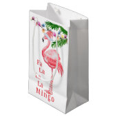 Fa La La Mingo Roze Flamingo Beach Kerstmis Klein Cadeauzakje (Voorkant Gekanteld)