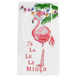 Fa La La Mingo Roze Flamingo Beach Kerstmis Klein Cadeauzakje