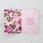 Fa La La Modern botanische kerst met flora Feestdagen Kaart (Binnen)