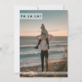 Fa La La Modern Family Foto Kerstkaart Strand (Voorkant)
