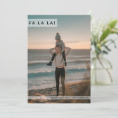 Fa La La Modern Family Foto Kerstkaart Strand (Staand voorkant)