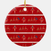 Fa La La Nutkraker Ballet-kersttekens Keramisch Ornament (Achterkant)