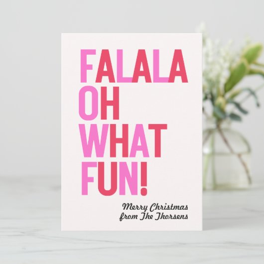 FA LA LA OH WAT IS HET FEest Plat Kerstkaart (Staand voorkant)