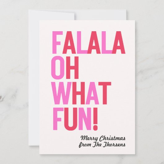 FA LA LA OH WAT LEUK Plat kerstkaart (Voorkant)