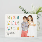 Fa La La | Pastelkleuren | 3 Kerstkaarten Kaart (Staand voorkant)