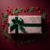 Fa La La Pink & Green Typographic Christmas Carol Cadeaupapier