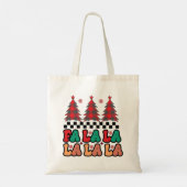 Fa la la Retro Groovy Kerst Feestdagen Tote Bag (Achterkant)
