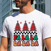 Fa la la Retro Groovy Kerst Feestdagen Tri-Blend Shirt