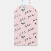 Fa La La Roze Kerst Elf Speelgoed Werkplaats Cadeaulabel (Achterkant)