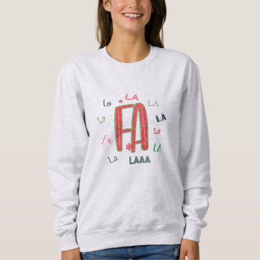 Fa La La Schattige Vrouwen Kerst Hoodie Trui (Voorkant)