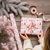 Fa La La Schattigee Roze Elf Schaatsen Girly Cadeaupapier