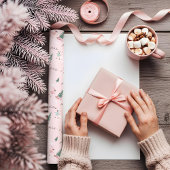 Fa La La Schattigee Roze Elf Schaatsen Girly Cadeaupapier