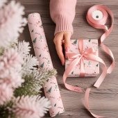 Fa La La Schattigee Roze Elf Schaatsen Girly Cadeaupapier