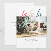 Fa La La Simple Colorful Handschriftenfoto Feestdagenkaart (Voorkant / Achterkant)