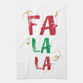 Fa La La song Kerstmis Theedoek (Verticaal)