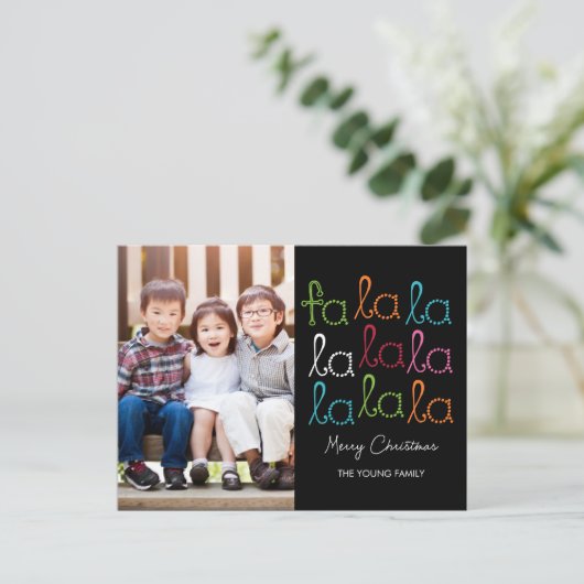 Fa La La Vakantie Fotokaart Briefkaart (Staand voorkant)