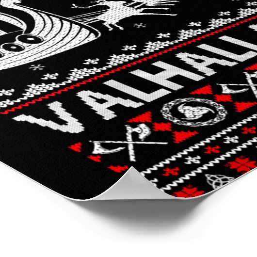 Fa La La Valhalla Viking Ship Christmas Xmas Ugly  Poster (Hoek)
