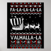 Fa La La Valhalla Viking Ship Christmas Xmas Ugly  Poster (Voorkant)
