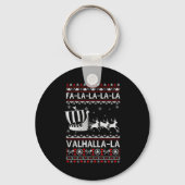 Fa La La Valhalla Viking Ship Christmas Xmas Ugly Sleutelhanger (Voorkant)