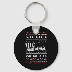 Fa La La Valhalla Vikingschip Kerstmis Xmas Lelijk Sleutelhanger