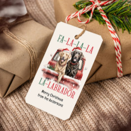 FA LA LABRADOR HOND KERSTMIS HARIG CADEAULABEL