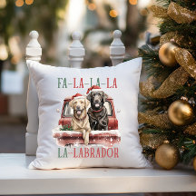 FA LA LABRADOR HOND RODE VRACHTWAGEN HARIG KERSTFE