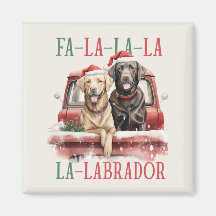 FA LA LABRADOR HOND RODE VRACHTWAGEN HARIG KERSTFE