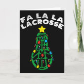 Fa La Lacrosse Funny Christmas Lax Player Goalie T Kaart (Voorkant)
