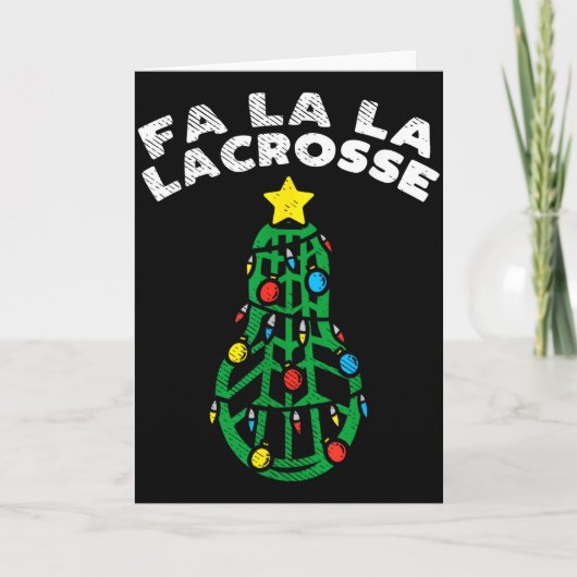 Fa La Lacrosse Funny Christmas Lax Player Goalie T Kaart (Voorkant)