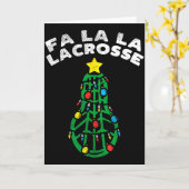 Fa La Lacrosse Funny Christmas Lax Player Goalie T Kaart (Gele Bloem)