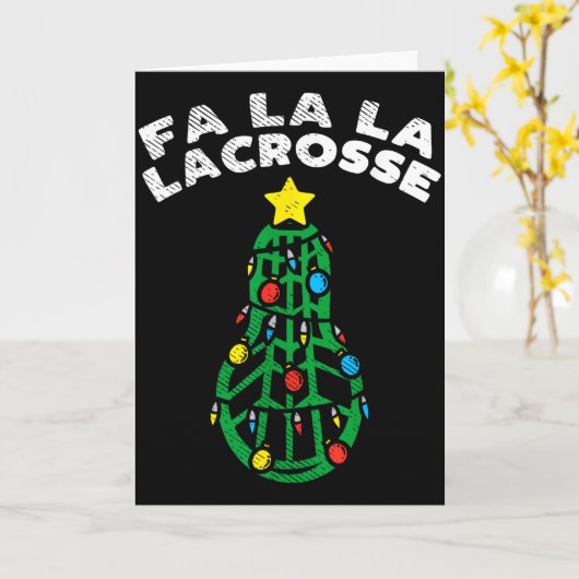 Fa La Lacrosse Funny Christmas Lax Player Goalie T Kaart (Gele Bloem)