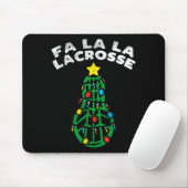 Fa La Lacrosse Funny Christmas Lax Player Goalie T Muismat (Met muis)