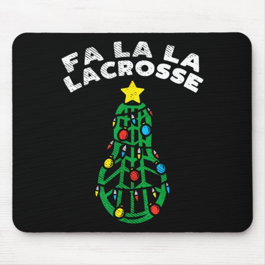 Fa La Lacrosse Funny Christmas Lax Player Goalie T Muismat (Voorkant)