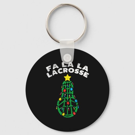 Fa La Lacrosse Funny Christmas Lax Player Goalie T Sleutelhanger (Voorkant)