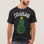 Fa La Lacrosse Funny Christmas Lax Player Goalie T T-shirt (Voorkant)