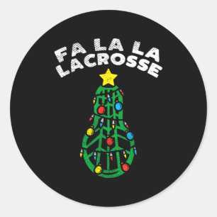 Fa La Lacrosse Grappige Kerst Lax Speler Goalie T Ronde Sticker
